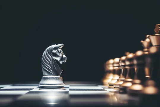 Knight chess piece symbolising bold strategy and decisive action